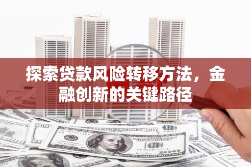 黄州探索贷款风险转移方法，金融创新的关键路径