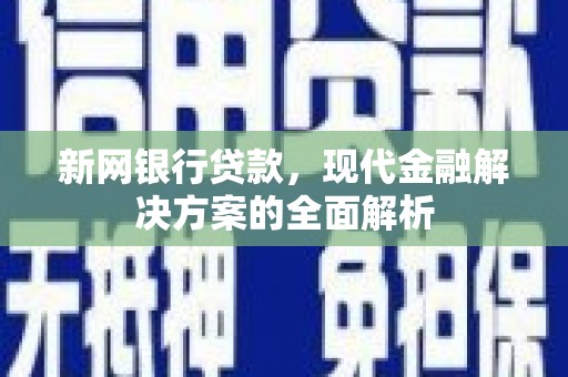 黄州新网银行贷款，现代金融解决方案的全面解析
