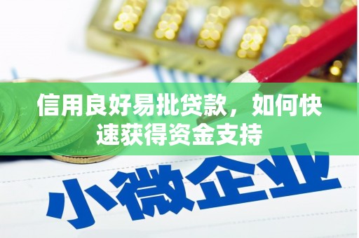 黄州信用良好易批贷款，如何快速获得资金支持