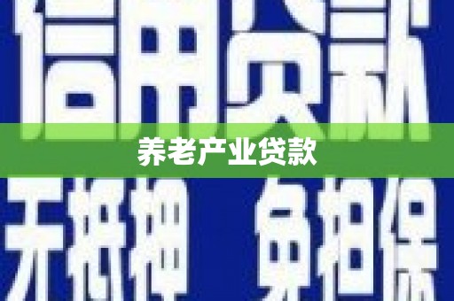 黄州养老产业贷款