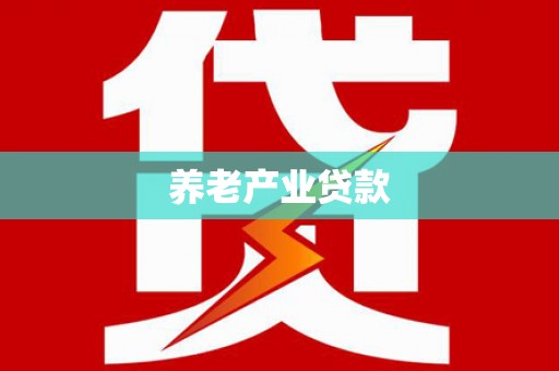 黄州养老产业贷款
